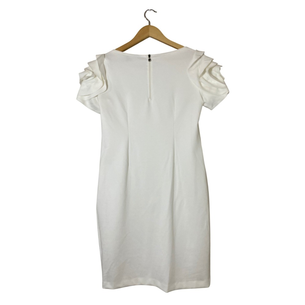 Pietro Brunelli Milano White Salisburgo Rose Sleeve Shift Dress NWT Size Medium - Picture 2 of 8